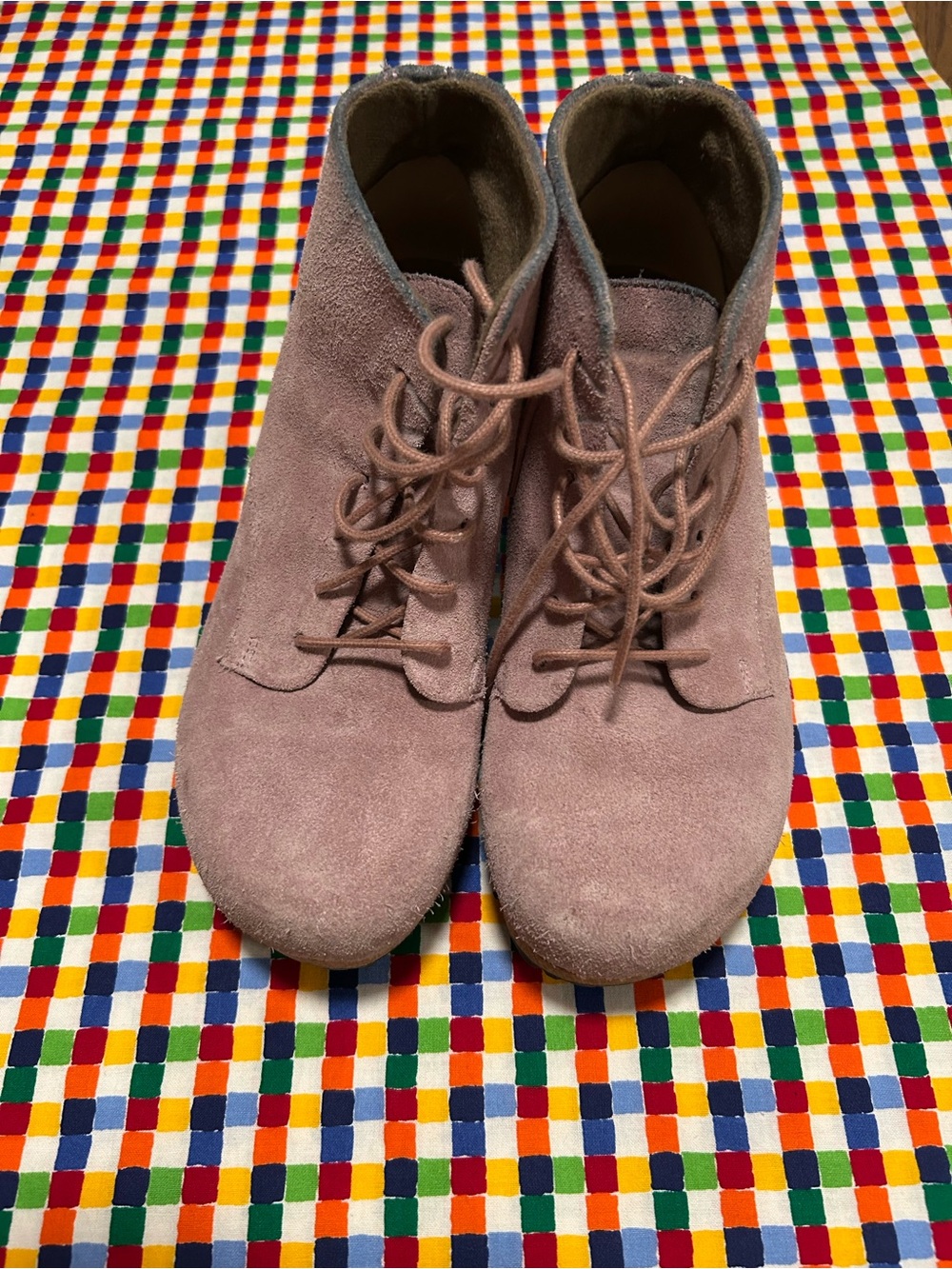 Birkenstock Papillio Edith suede wedge boots in a lavender blush color 5